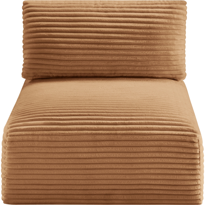 Meridian Furniture Shaggy Saddle Corduroy Performance Fabric Armless Chair