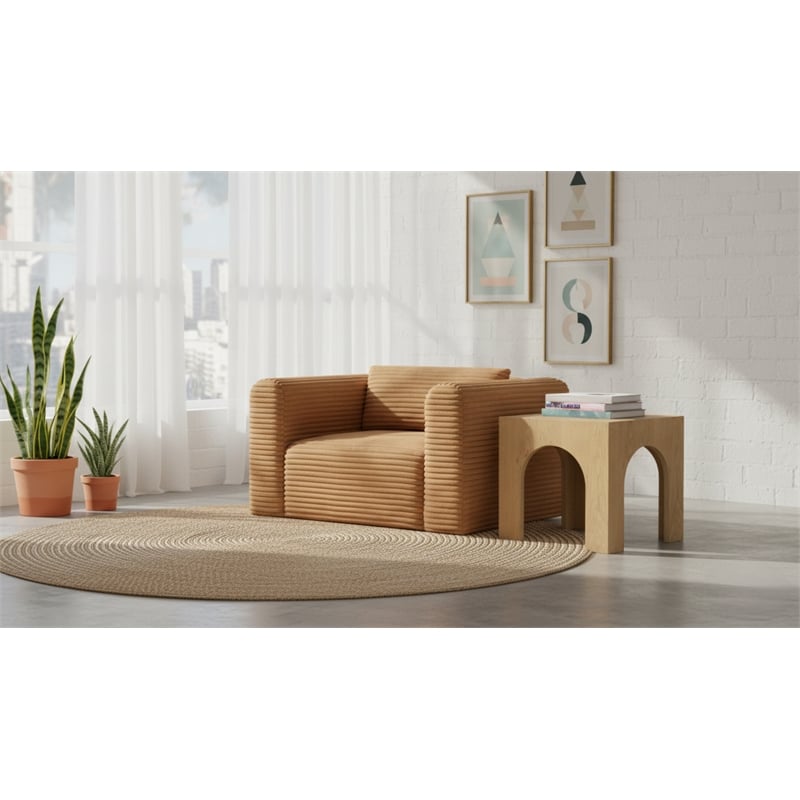 Meridian Furniture Shaggy Saddle Corduroy Performance Fabric Arm Chair