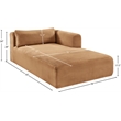 Meridian Furniture Shaggy Saddle Corduroy Performance Fabric Chaise
