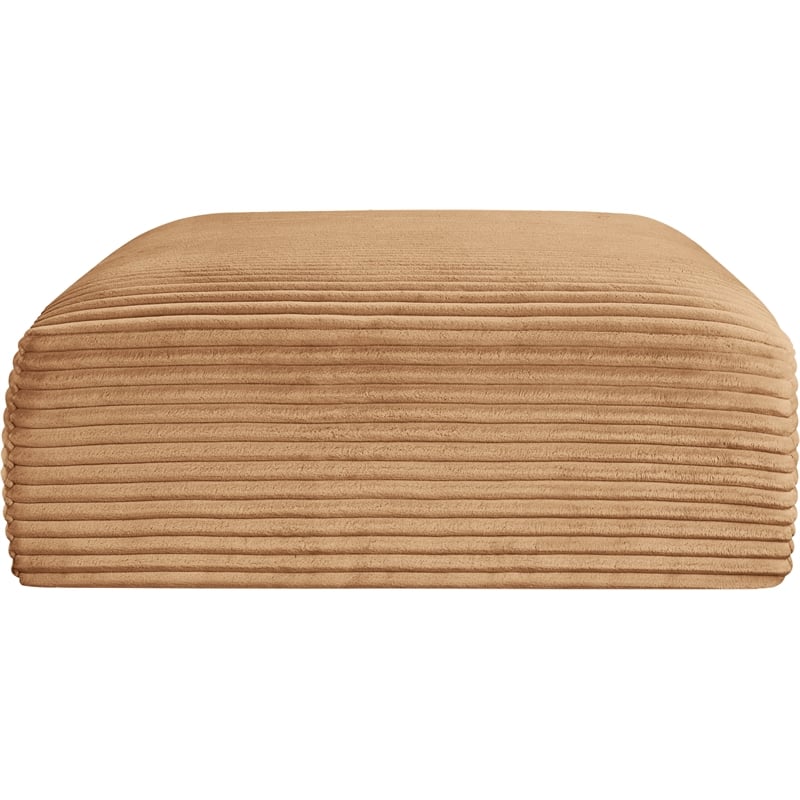 Meridian Furniture Shaggy Saddle Corduroy Performance Fabric Ottoman