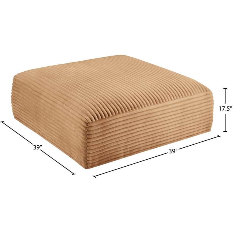 Meridian Furniture Shaggy Saddle Corduroy Performance Fabric Ottoman