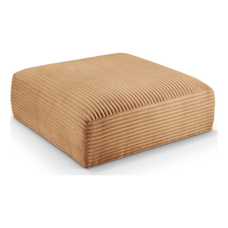 Meridian Furniture Shaggy Saddle Corduroy Performance Fabric Ottoman