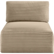Meridian Furniture Shaggy Taupe Corduroy Performance Fabric Armless Chair
