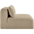 Meridian Furniture Shaggy Taupe Corduroy Performance Fabric Armless Chair