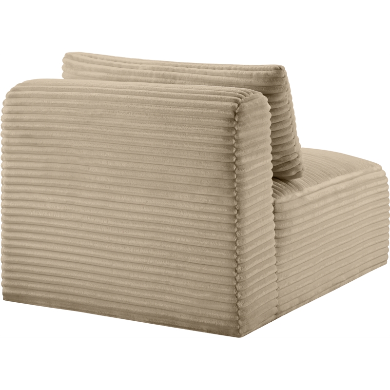 Meridian Furniture Shaggy Taupe Corduroy Performance Fabric Armless Chair