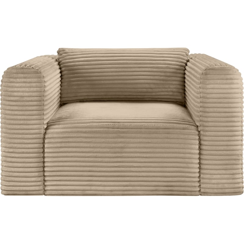 Meridian Furniture Shaggy Taupe Corduroy Performance Fabric Arm Chair
