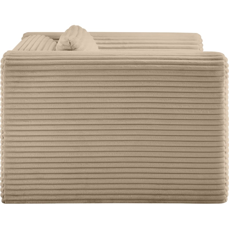 Meridian Furniture Shaggy Taupe Corduroy Performance Fabric Arm Chair