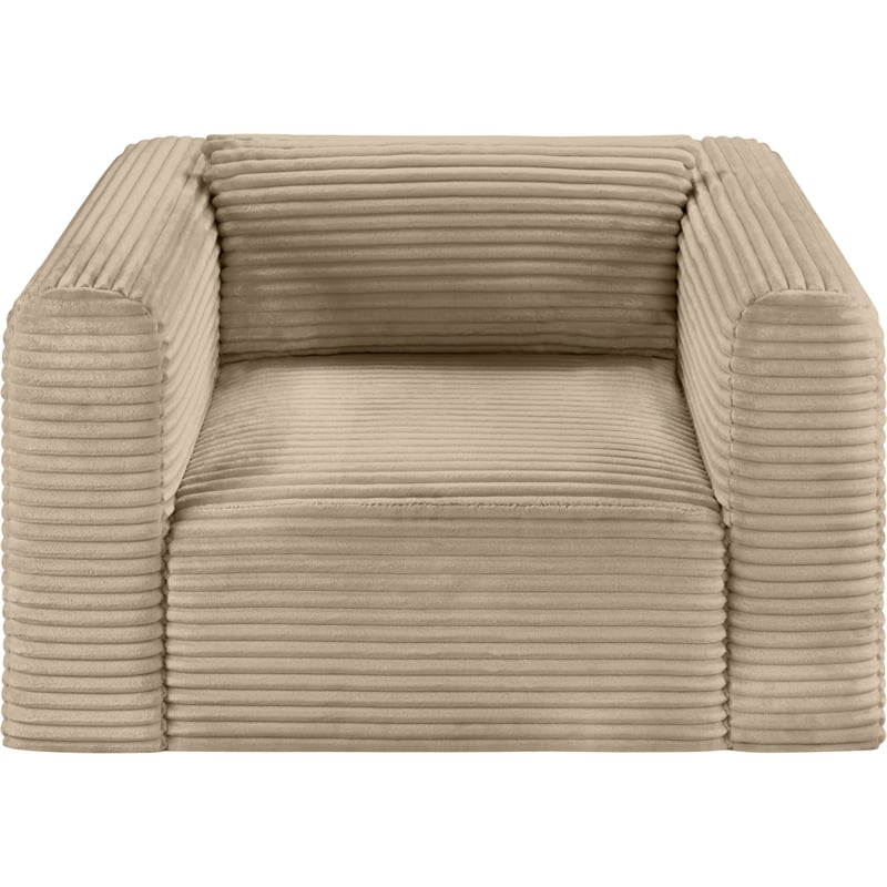 Meridian Furniture Shaggy Taupe Corduroy Performance Fabric Arm Chair