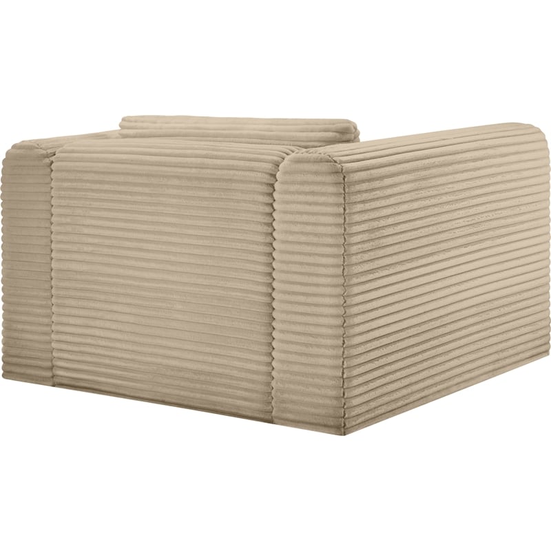 Meridian Furniture Shaggy Taupe Corduroy Performance Fabric Arm Chair