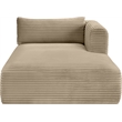 Meridian Furniture Shaggy Taupe Corduroy Performance Fabric Chaise