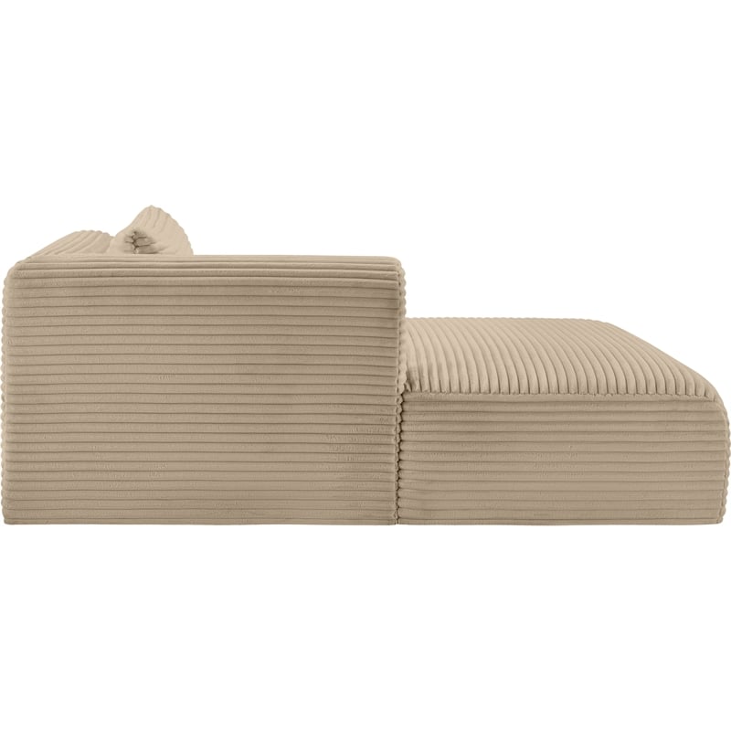 Meridian Furniture Shaggy Taupe Corduroy Performance Fabric Chaise