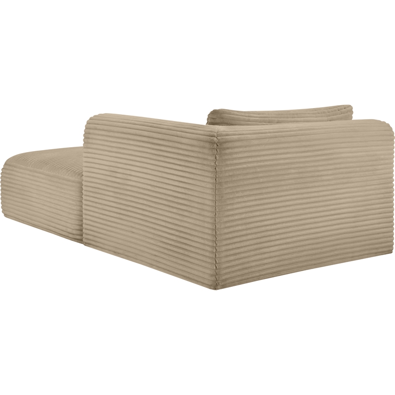 Meridian Furniture Shaggy Taupe Corduroy Performance Fabric Chaise