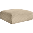 Meridian Furniture Shaggy Taupe Corduroy Performance Fabric Ottoman