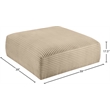 Meridian Furniture Shaggy Taupe Corduroy Performance Fabric Ottoman