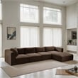 Meridian Furniture 4-Piece Brown Corduroy Performance Fabric Modular Sectional