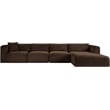 Meridian Furniture 4-Piece Brown Corduroy Performance Fabric Modular Sectional