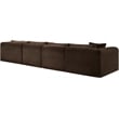 Meridian Furniture 4-Piece Brown Corduroy Performance Fabric Modular Sectional