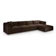 Meridian Furniture 4-Piece Brown Corduroy Performance Fabric Modular Sectional