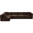 Meridian Furniture 5-Piece Brown Corduroy Performance Fabric Modular Sectional