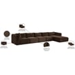 Meridian Furniture 5-Piece Brown Corduroy Performance Fabric Modular Sectional