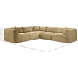 Meridian Furniture 5-Piece Camel Corduroy Performance Fabric Modular Sectional
