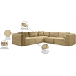 Meridian Furniture 5-Piece Camel Corduroy Performance Fabric Modular Sectional