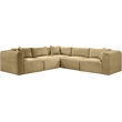Meridian Furniture 5-Piece Camel Corduroy Performance Fabric Modular Sectional