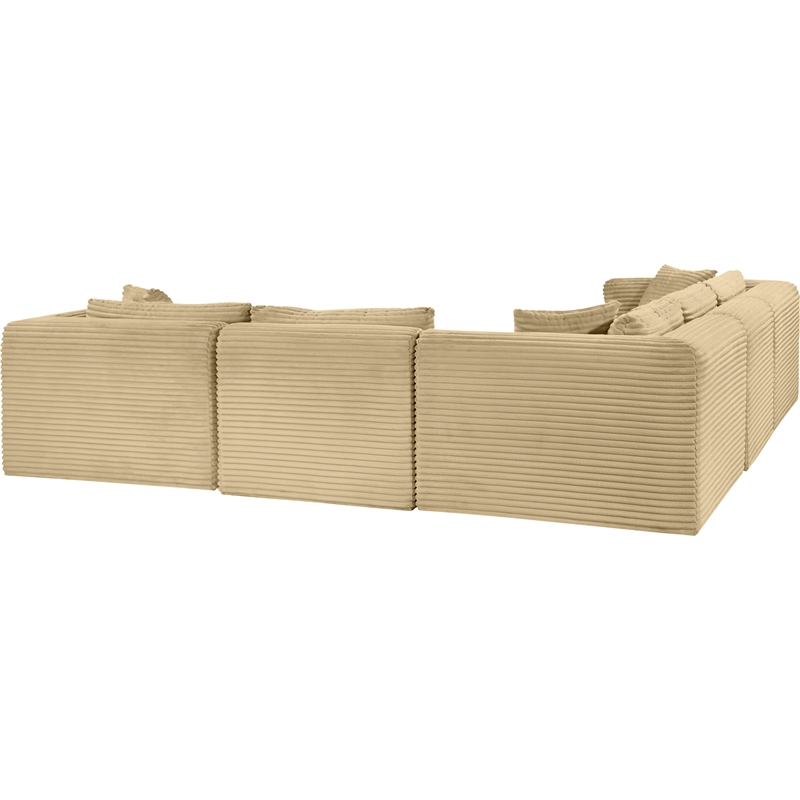 Meridian Furniture 5-Piece Camel Corduroy Performance Fabric Modular Sectional