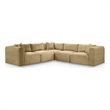 Meridian Furniture 5-Piece Camel Corduroy Performance Fabric Modular Sectional