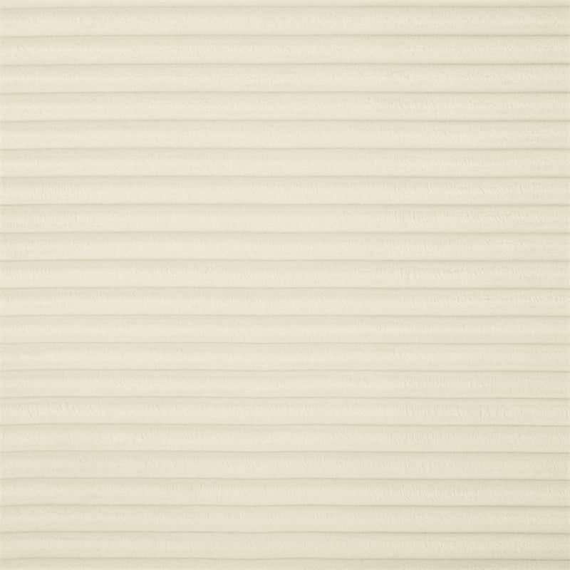 Meridian Furniture Shaggy Cream Corduroy Performance Fabric Ottoman