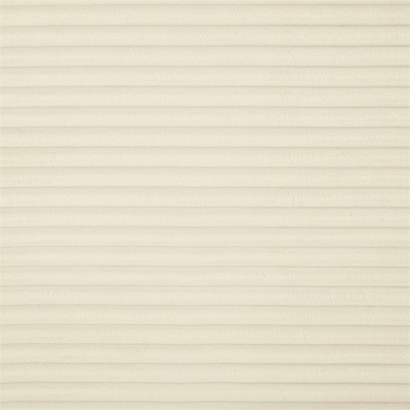 Meridian Furniture Shaggy Cream Corduroy Performance Fabric Ottoman