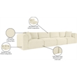 Meridian Furniture 4-Piece Cream Corduroy Performance Fabric Modular Sofa