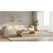 Meridian Furniture 4-Piece Cream Corduroy Performance Fabric Modular Sofa