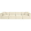 Meridian Furniture 4-Piece Cream Corduroy Performance Fabric Modular Sofa