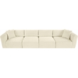 Meridian Furniture 4-Piece Cream Corduroy Performance Fabric Modular Sofa