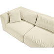 Meridian Furniture 4-Piece Cream Corduroy Performance Fabric Modular Sofa