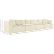 Meridian Furniture 4-Piece Cream Corduroy Performance Fabric Modular Sofa