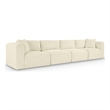 Meridian Furniture 4-Piece Cream Corduroy Performance Fabric Modular Sofa