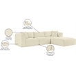 Meridian Furniture 4-Piece Cream Corduroy Performance Fabric Modular Sectional