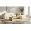 Meridian Furniture 4-Piece Cream Corduroy Performance Fabric Modular Sectional