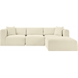 Meridian Furniture 4-Piece Cream Corduroy Performance Fabric Modular Sectional