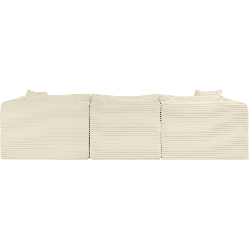 Meridian Furniture 4-Piece Cream Corduroy Performance Fabric Modular Sectional