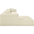 Meridian Furniture 4-Piece Cream Corduroy Performance Fabric Modular Sectional