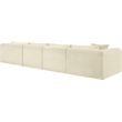 Meridian Furniture 4-Piece Cream Corduroy Performance Fabric Modular Sectional