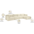 Meridian Furniture 4-Piece Cream Corduroy Performance Fabric Modular Sectional