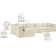 Meridian Furniture 5-Piece Cream Corduroy Performance Fabric Modular Sectional