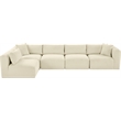 Meridian Furniture 5-Piece Cream Corduroy Performance Fabric Modular Sectional