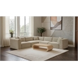 Meridian Furniture 5-Piece Cream Corduroy Performance Fabric Modular Sectional