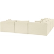 Meridian Furniture 5-Piece Cream Corduroy Performance Fabric Modular Sectional