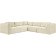 Meridian Furniture 5-Piece Cream Corduroy Performance Fabric Modular Sectional